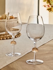Set of 2 Pumpkin Stem Wine Glasses - Imagen 2 de 5