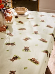 Natural Hamish The Highland Cow Wipe Clean Tablecloth - Image 1 of 2