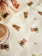 Natural Hamish The Highland Cow Wipe Clean Tablecloth - Image 2 of 2