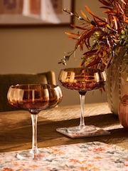Set of 2 Orange Ottilie Cocktail Glasses - Image 1 of 3
