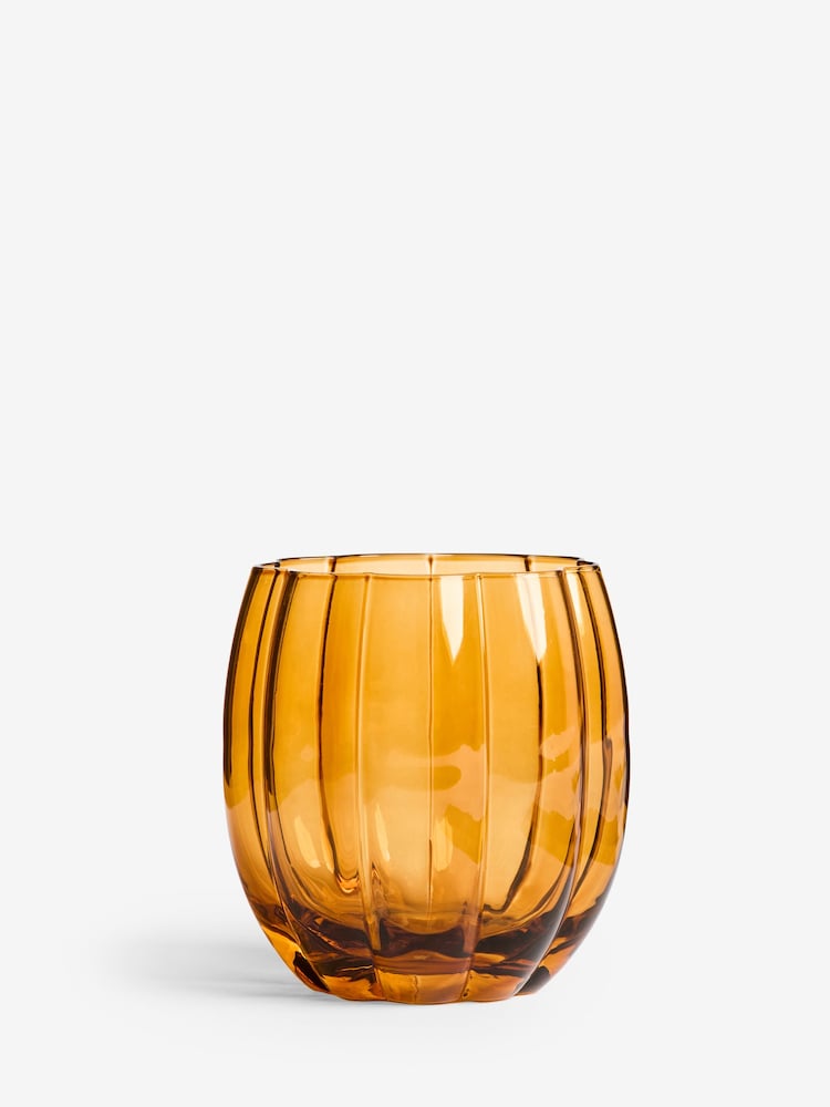 Ottilie Orange Tumbler Glasses Set of 2 Short Tumbler Glasses - Image 4 of 4