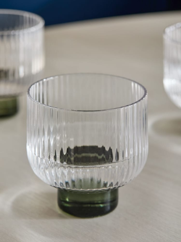 Set of 4 Green Darby Tumbler Glasses - Image 2 of 3