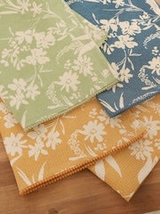 Set of 3 Multi Aubrie Floral Print Waffle Tea Towels - Image 3 of 4