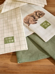 Set of 3 Natural Louie the Labradoodle Tea Towels - Image 2 of 4