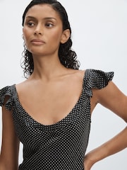 Paige Silk Satin Polka Dot Dress - Image 3 of 6