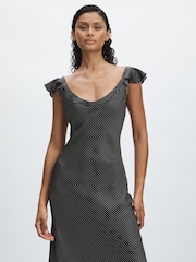 Paige Silk Satin Polka Dot Dress - Image 4 of 6