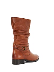 Dune London Brown Tasa Slouch Calf Boots - Image 4 of 6