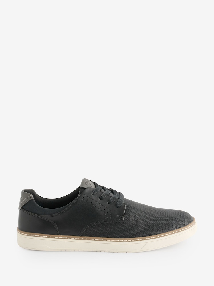 Dune London Black Standard Fit Trustees Brogue Detail Trainers - Image 2 of 5