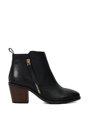 Dune London Black Wide Fit Paicing Side Zip Ankle Boots - Image 2 of 6