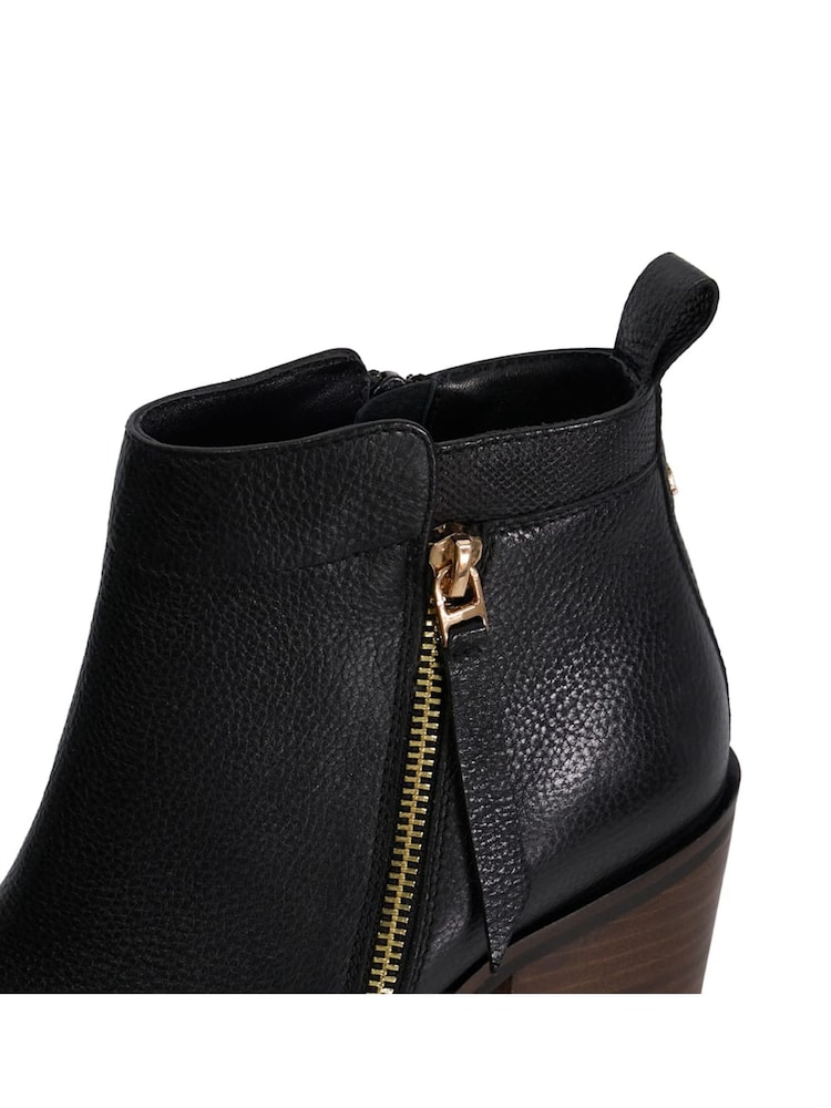 Dune London Black Wide Fit Paicing Side Zip Ankle Boots - Image 6 of 6