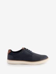 Dune London Blue Wide Fit Trustees Brogue Detail Trainers - Image 2 of 6