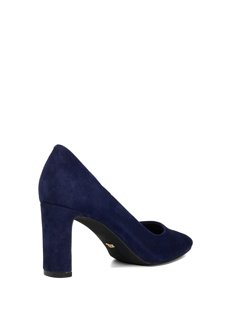 Dune London Blue Arriving Comfort Mid Block Heel Shoes - Image 4 of 6