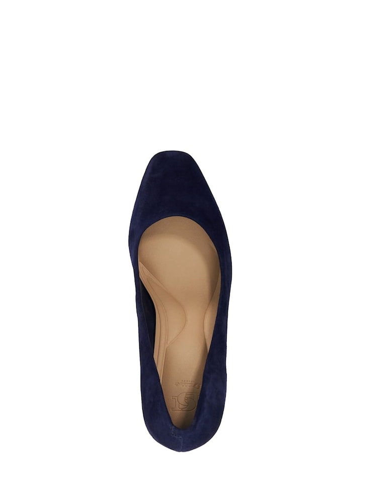 Dune London Blue Arriving Comfort Mid Block Heel Shoes - Image 5 of 6