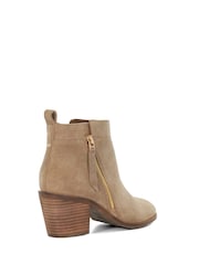 Dune London Brown Wide Fit Paicing Side Zip Ankle Boots - Image 4 of 6