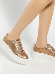 rjava - Dune London Evangelyn Flatform Lace-Up Trainers - Slika 1 iz 6