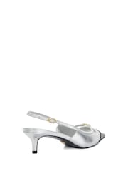 Silver - Dune London Capsule Branded Kitten Slingback Shoes - Image 4 of 6