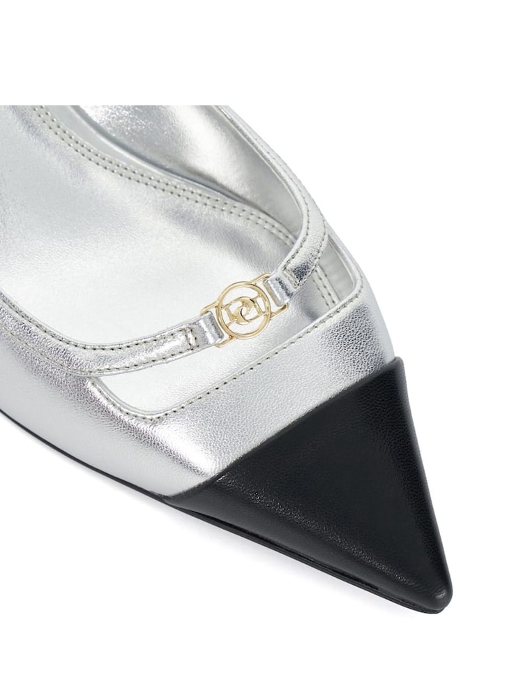 Silver - Dune London Capsule Branded Kitten Slingback Shoes - Image 6 of 6