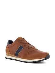 Dune London Brown Wide Fit Treck Stripe Webbing Runner Trainers - Image 3 of 6