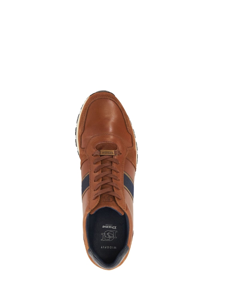 Dune London Brown Wide Fit Treck Stripe Webbing Runner Trainers - Image 5 of 6