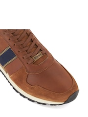 Dune London Brown Wide Fit Treck Stripe Webbing Runner Trainers - Image 6 of 6
