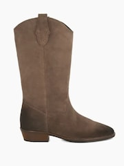 rjava - Dune London Prickles Round Toe Flat Western gležnjarji - Slika 2 iz 5