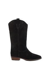 črna - Dune London Prickles Round Toe Flat Western gležnjarji - Slika 2 iz 6