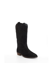 črna - Dune London Prickles Round Toe Flat Western gležnjarji - Slika 3 iz 6