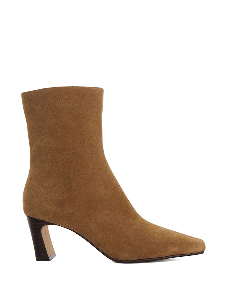 Dune London Brown Obriele Angled Heel Pull On Boots - Image 2 of 6