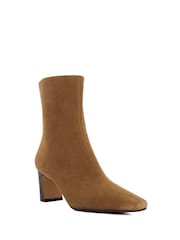 Dune London Brown Obriele Angled Heel Pull On Boots - Image 3 of 6