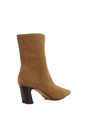 Dune London Brown Obriele Angled Heel Pull On Boots - Image 4 of 6
