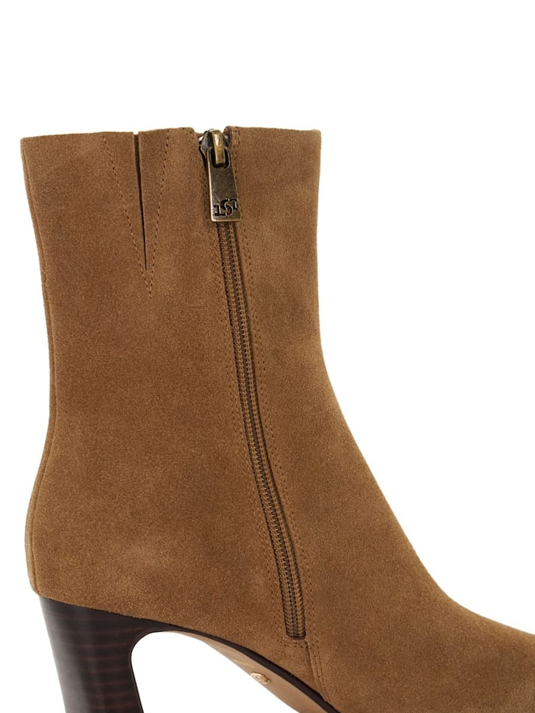 Dune London Brown Obriele Angled Heel Pull On Boots - Image 6 of 6