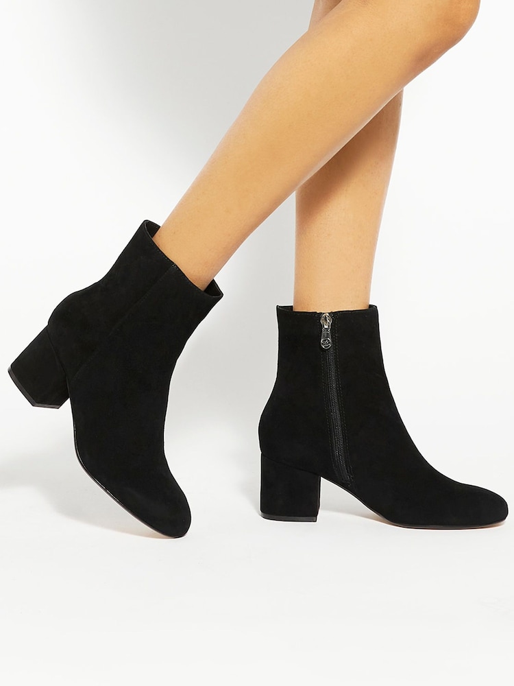 Dune London Black Ottack 2 Low Block Heel Boots - Image 1 of 6
