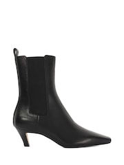 Dune London Black Odele Angle Midi Heel Ankle Boots - Image 2 of 6