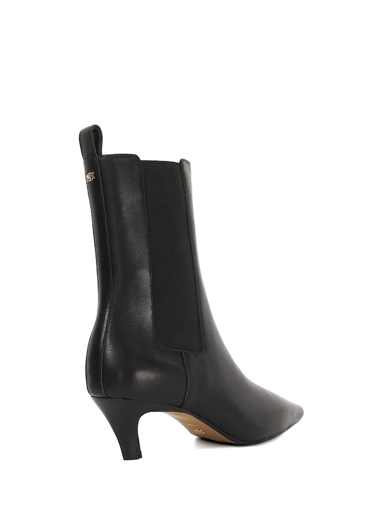 Dune London Black Odele Angle Midi Heel Ankle Boots - Image 4 of 6