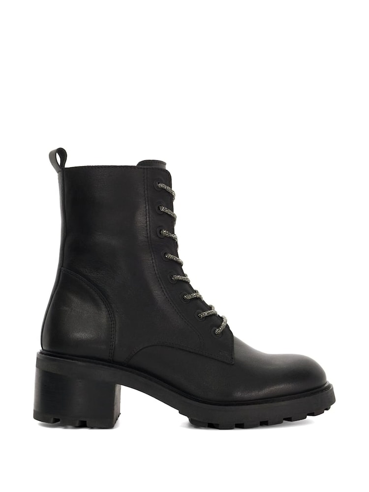 Dune London Black Plexie Embellished Lace Boots - Image 2 of 6