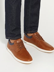 Dune London Brown Wide Fit Travels Colour Detail Trainers - Image 1 of 5