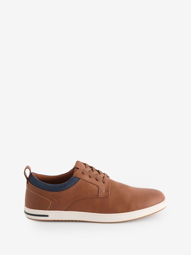Dune London Brown Wide Fit Travels Colour Detail Trainers - Image 2 of 5
