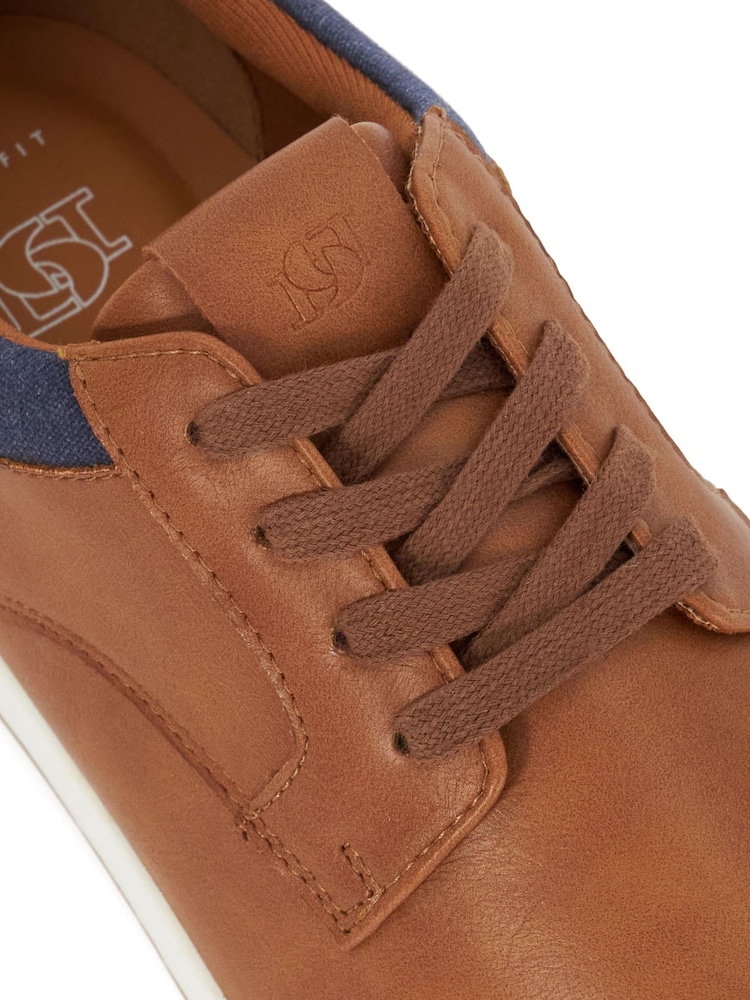 Dune London Brown Wide Fit Travels Colour Detail Trainers - Image 5 of 5