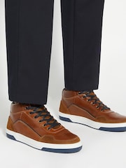 Marrón - Dune London Sydnies Alto Top Trainers - Imagen 1 de 6