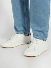 Dune London White Wide Fit Tezzy Perf Trainers - Image 1 of 5