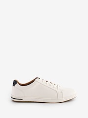 Dune London White Wide Fit Tezzy Perf Trainers - Image 2 of 5