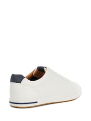 Dune London White Wide Fit Tezzy Perf Trainers - Image 3 of 5