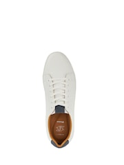 Dune London White Wide Fit Tezzy Perf Trainers - Image 4 of 5