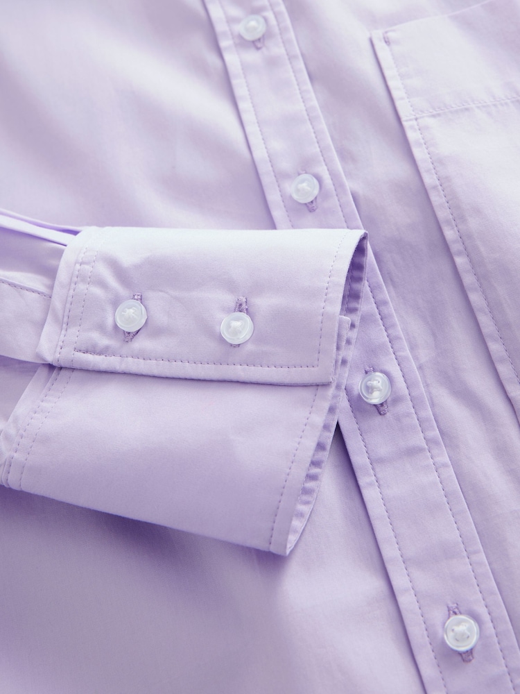 Violet lilas - Girlfriend Oversized Long Sleeve Shirt - Image 6 of 7