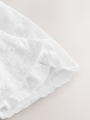 白色 - 褶皱细节夏日连衣裙（3-16岁） - 8的图像8｝