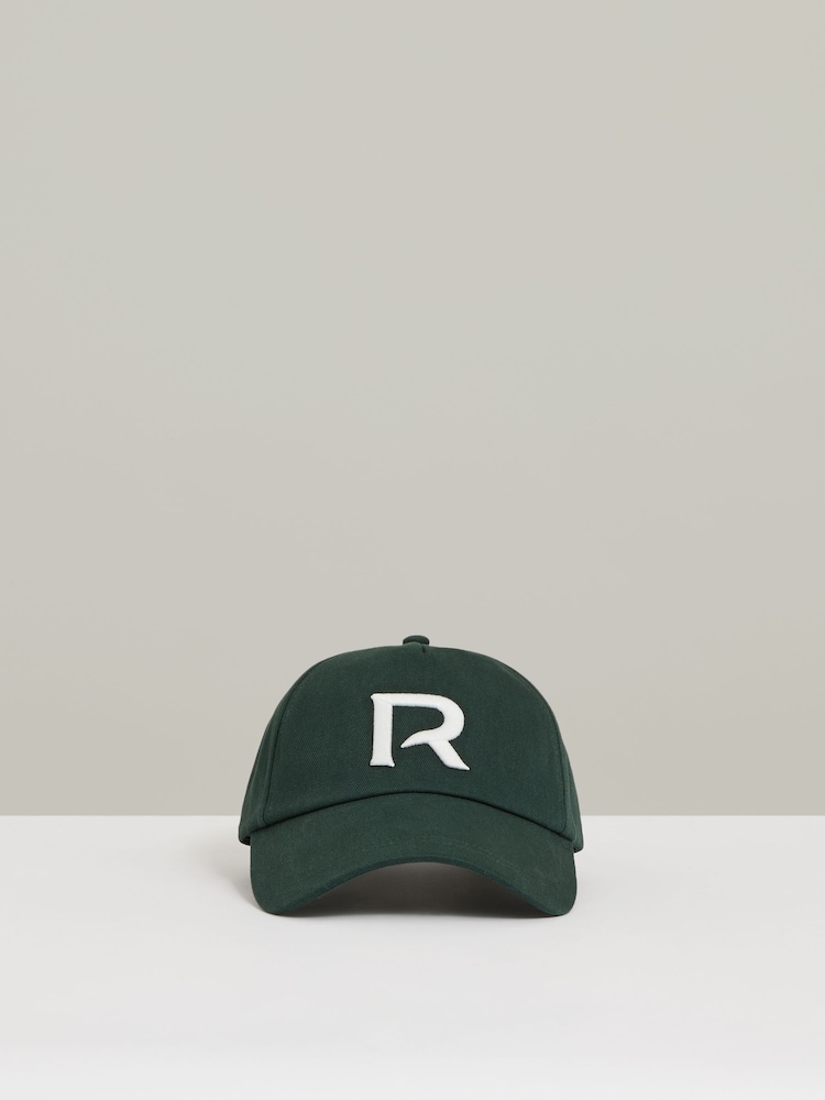 Темно-зеленый - Reiss Chase Logo-Embroidered Varsity Baseball Cap - Image 1 of 5