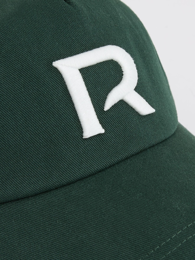Темно-зеленый - Reiss Chase Logo-Embroidered Varsity Baseball Cap - Image 5 of 5