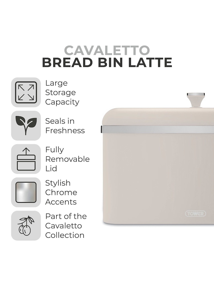Tower Mink Brown Cavaletto Bread Bin - Image 2 of 7