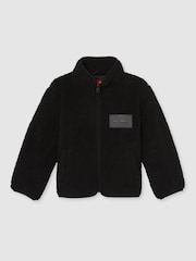 Reiss Black Snoop 9-13 yrs Unisex Fit McLaren F1 Team Embroidered Fleece Jacket - Image 2 of 8