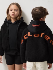 Reiss Black Snoop 9-13 yrs Unisex Fit McLaren F1 Team Embroidered Fleece Jacket - Image 3 of 8